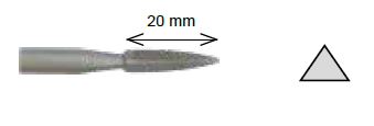 15-156  LIMA MINI ACERO TRIANGULO 2,6x2,6x2,6 mm.